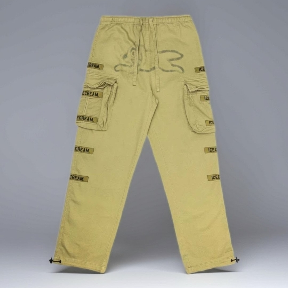 Icecream Green Cargo Pants with Logo Accents Size XL